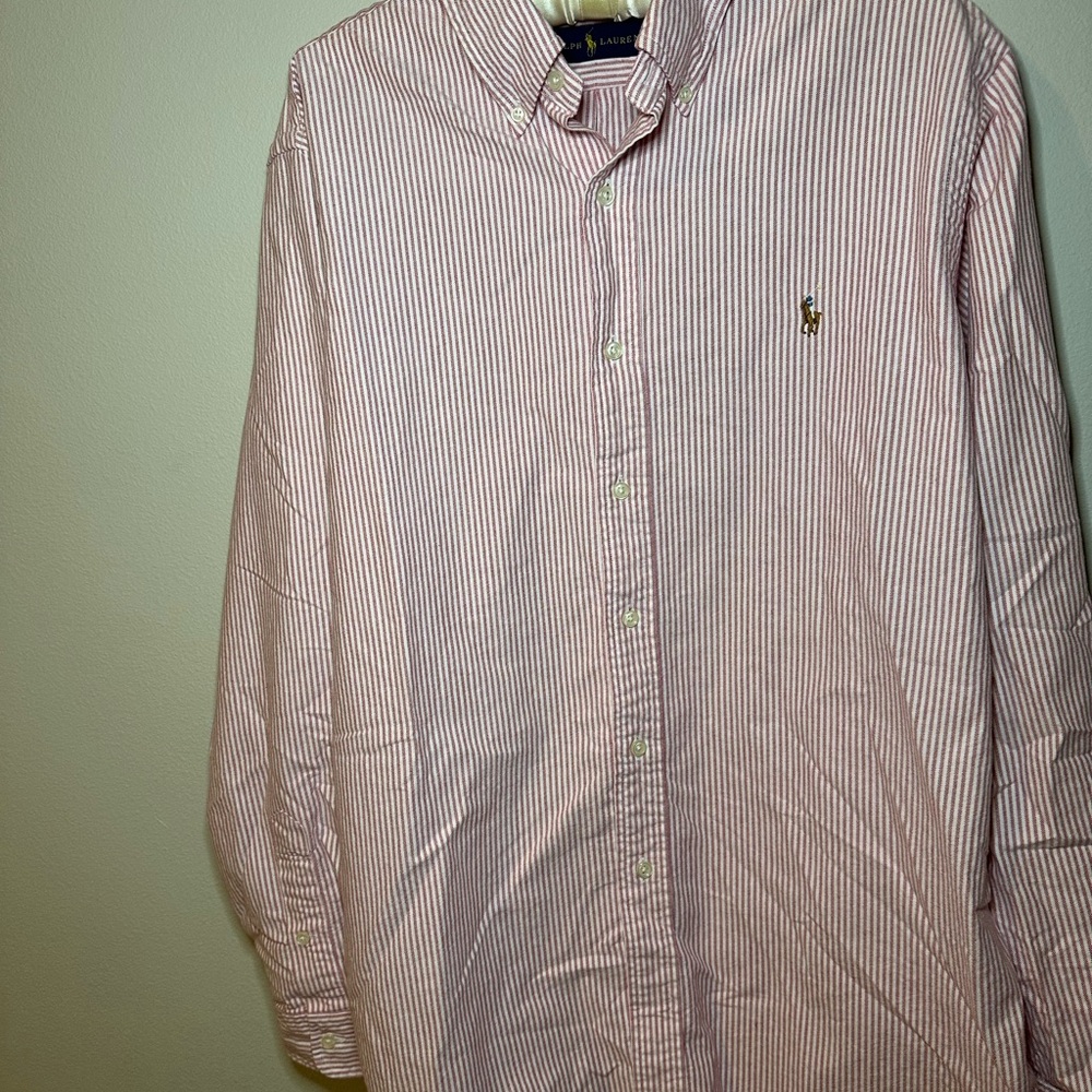 Ralph Lauren Pink Striped Button Down Shirt - Picture 2 of 6